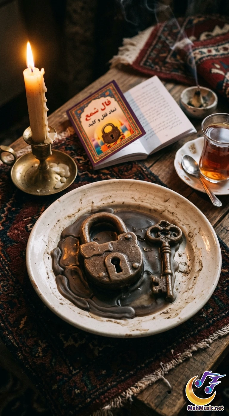 تصویر نماد قفل و کلید در فال شمع