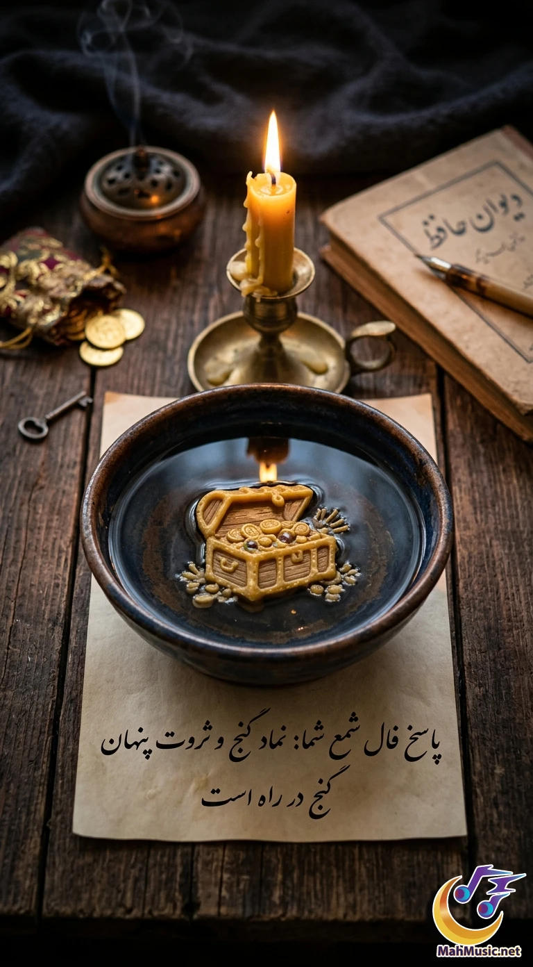تصویر نماد گنج در فال شمع