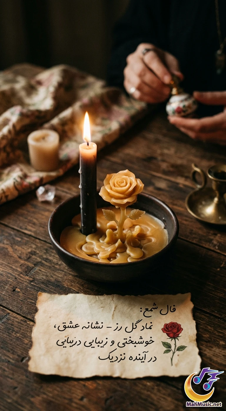 تصویر نماد گل رز در فال شمع
