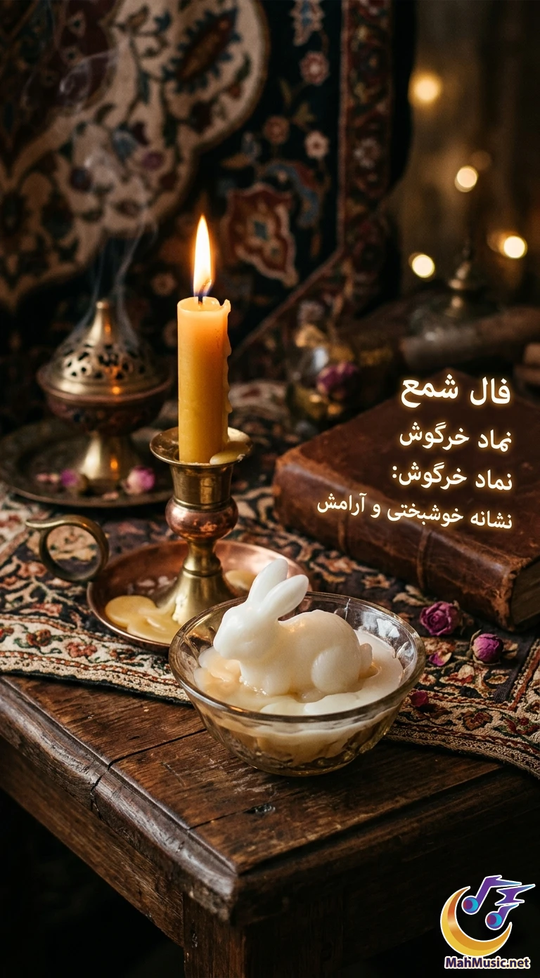 تصویر نماد خرگوش در فال شمع